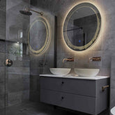 Specchio LED Rotondo | Pulsante touch | Luce bianca calda - Reyze Serie Simetria Modello 8